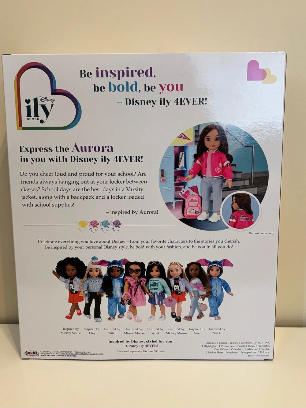 Disney Pink and Blue School Locker Playset with Jacket & Accessories